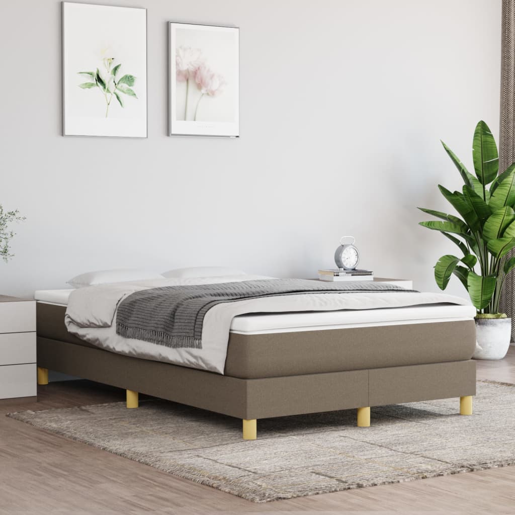 Boxspring met matras stof taupe 120x200 cm is nu te koop bij PeponiXL, paradijselijk wonen!