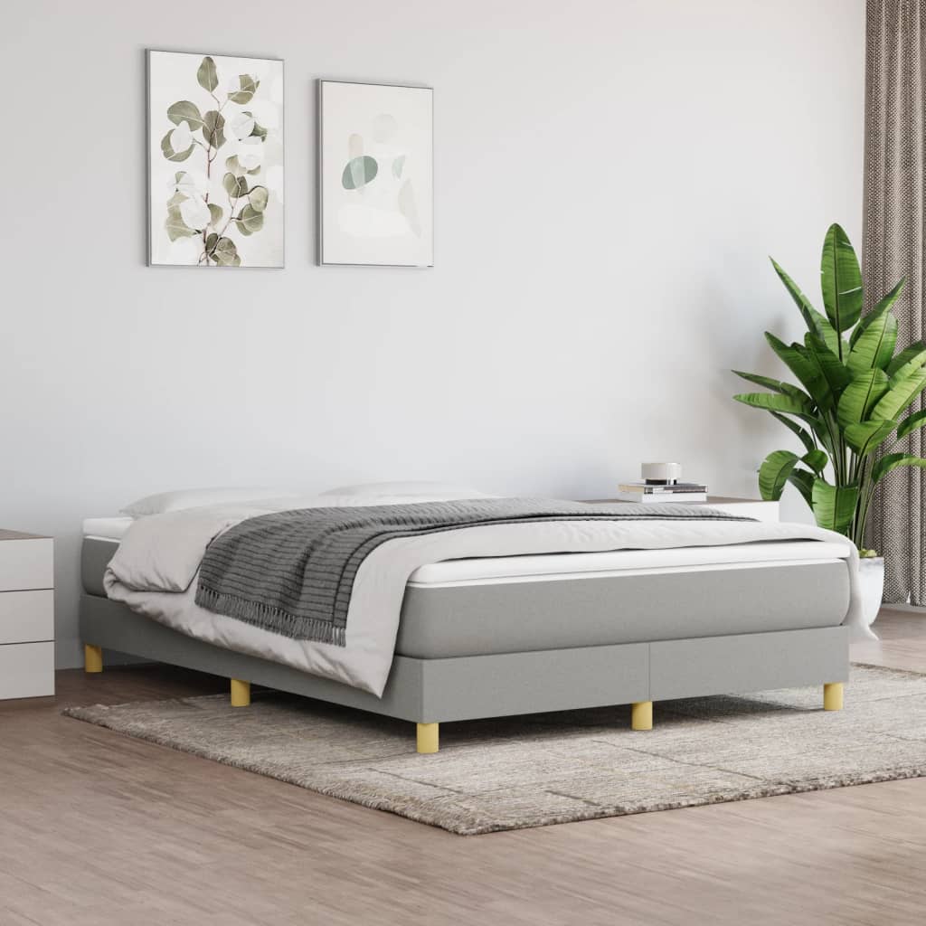 Boxspring met matras stof lichtgrijs 140x190 cm is nu te koop bij PeponiXL, paradijselijk wonen!