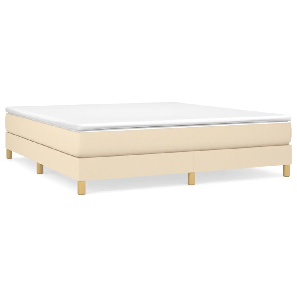 Boxspring met matras stof crèmekleurig 180x200 cm is nu te koop bij PeponiXL, paradijselijk wonen!
