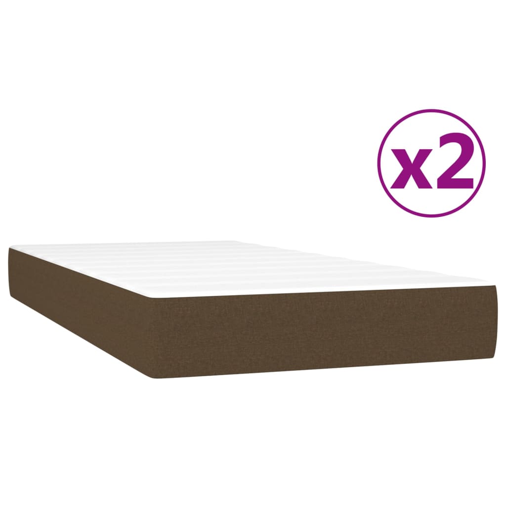 Boxspring met matras stof donkerbruin 200x200 cm is nu te koop bij PeponiXL, paradijselijk wonen!