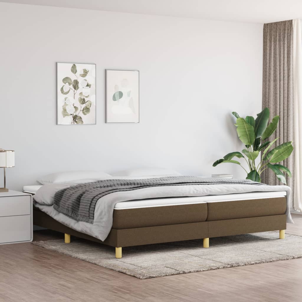 Boxspring met matras stof donkerbruin 200x200 cm is nu te koop bij PeponiXL, paradijselijk wonen!