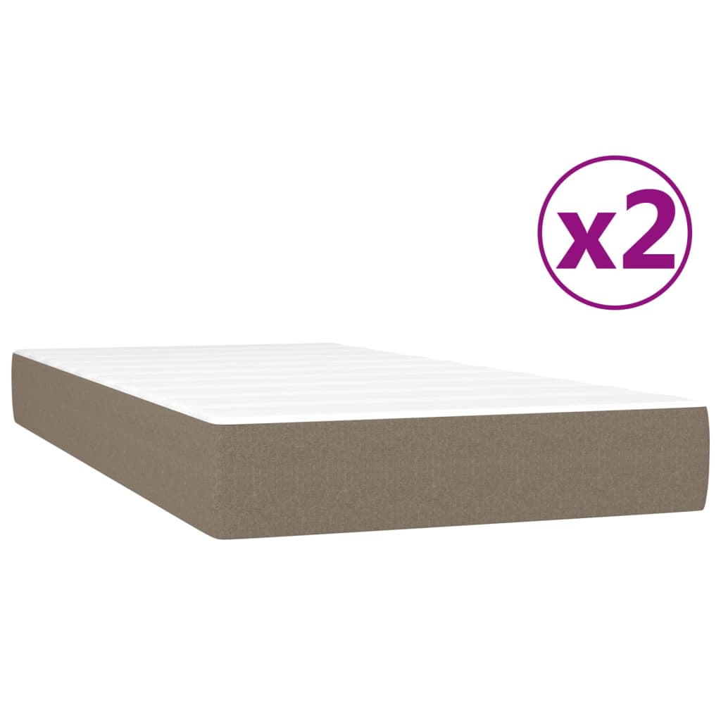 Boxspring met matras stof taupe 200x200 cm is nu te koop bij PeponiXL, paradijselijk wonen!
