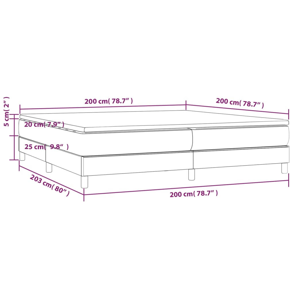 Boxspring met matras stof taupe 200x200 cm is nu te koop bij PeponiXL, paradijselijk wonen!