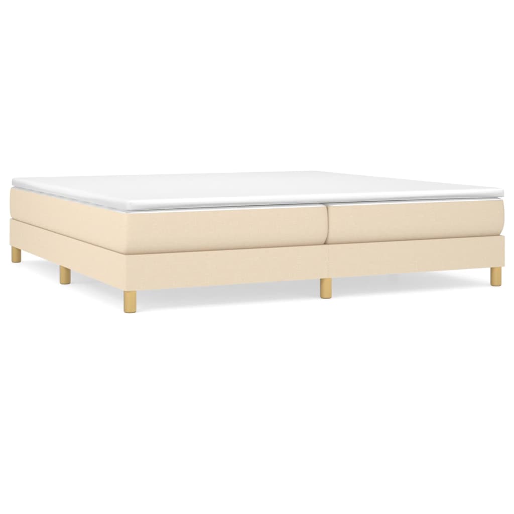 Boxspring met matras stof crèmekleurig 200x200 cm is nu te koop bij PeponiXL, paradijselijk wonen!