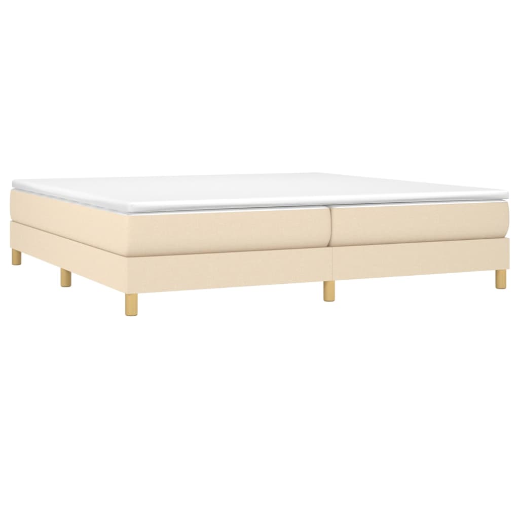 Boxspring met matras stof crèmekleurig 200x200 cm is nu te koop bij PeponiXL, paradijselijk wonen!