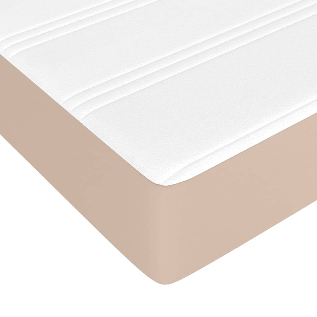 Boxspring met matras kunstleer cappuccinokleurig 90x200 cm is nu te koop bij PeponiXL, paradijselijk wonen!