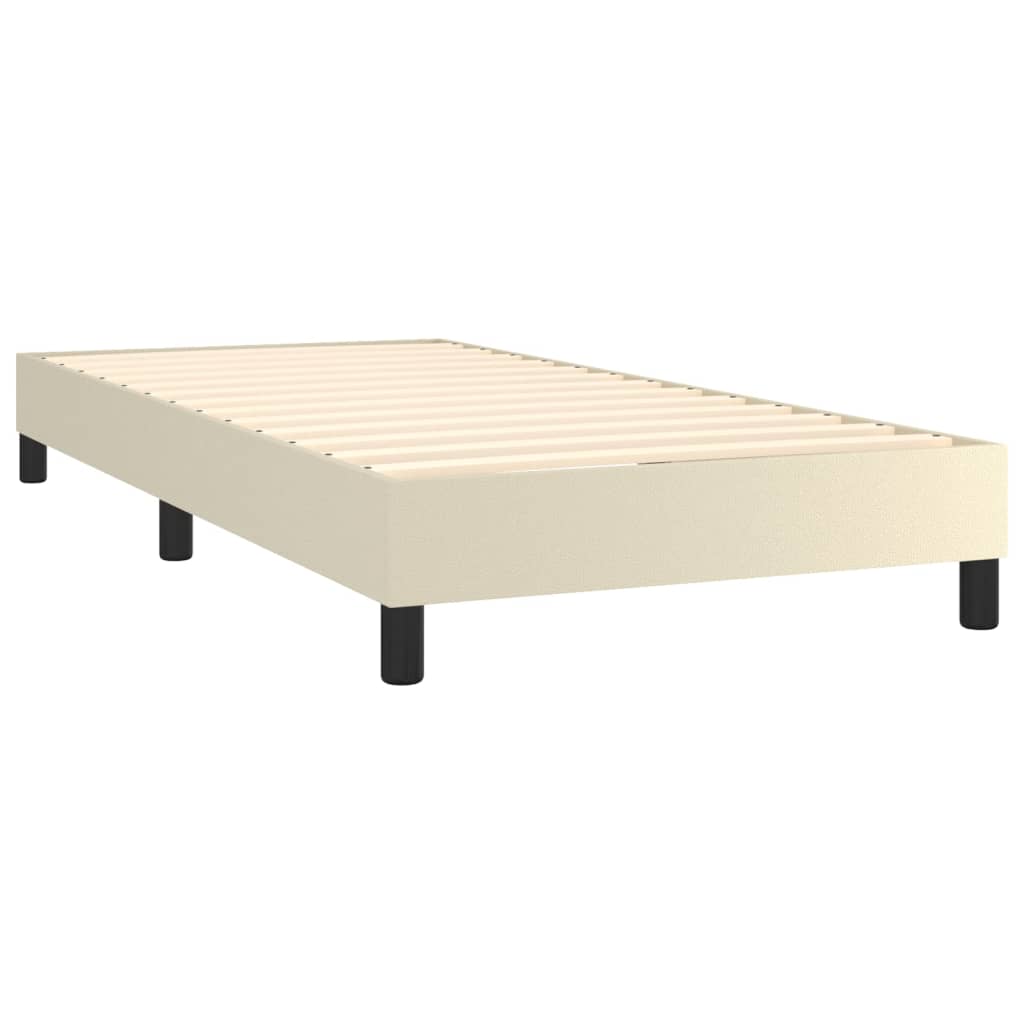 Boxspring met matras kunstleer crèmekleurig 100x200 cm is nu te koop bij PeponiXL, paradijselijk wonen!