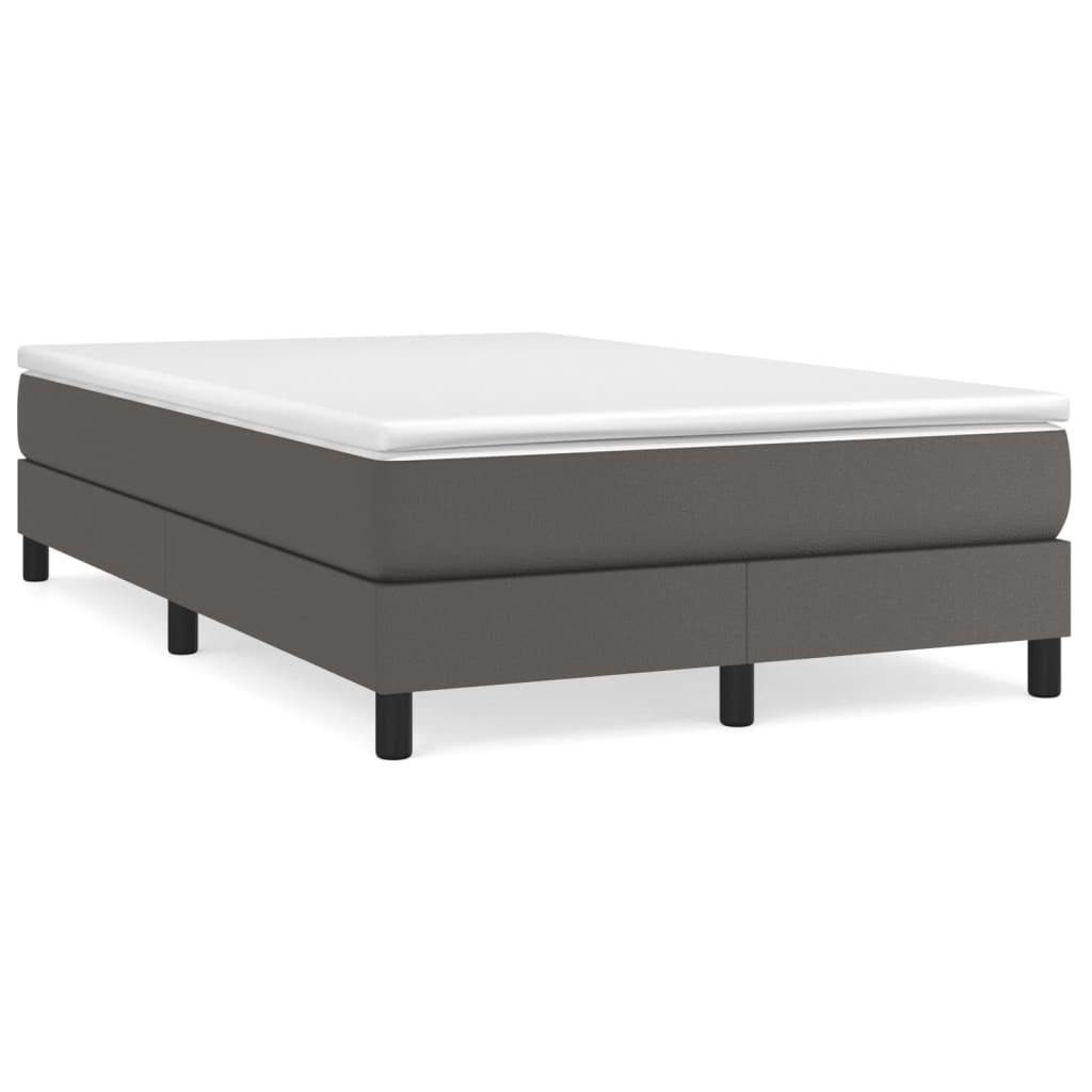 Boxspring met matras kunstleer grijs 120x200 cm is nu te koop bij PeponiXL, paradijselijk wonen!