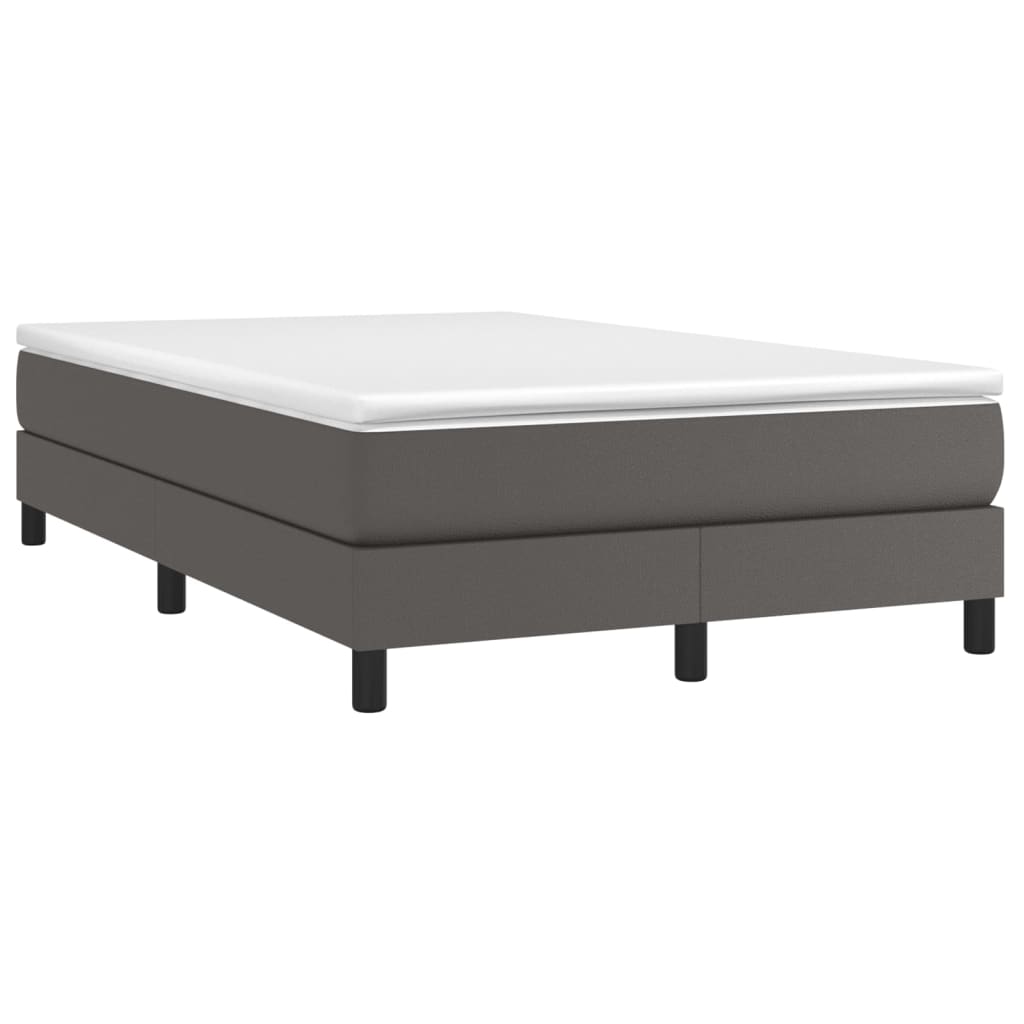 Boxspring met matras kunstleer grijs 120x200 cm is nu te koop bij PeponiXL, paradijselijk wonen!