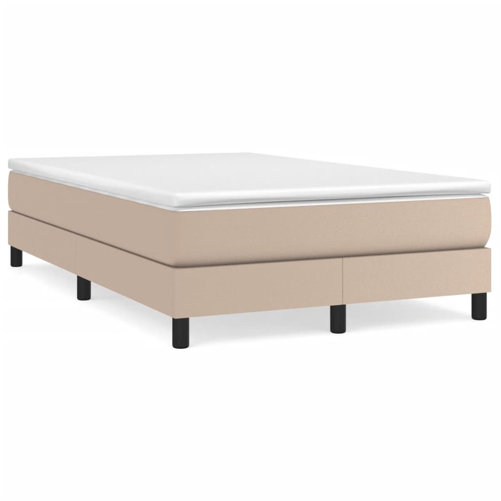 Boxspring met matras kunstleer cappuccinokleurig 120x200 cm is nu te koop bij PeponiXL, paradijselijk wonen!