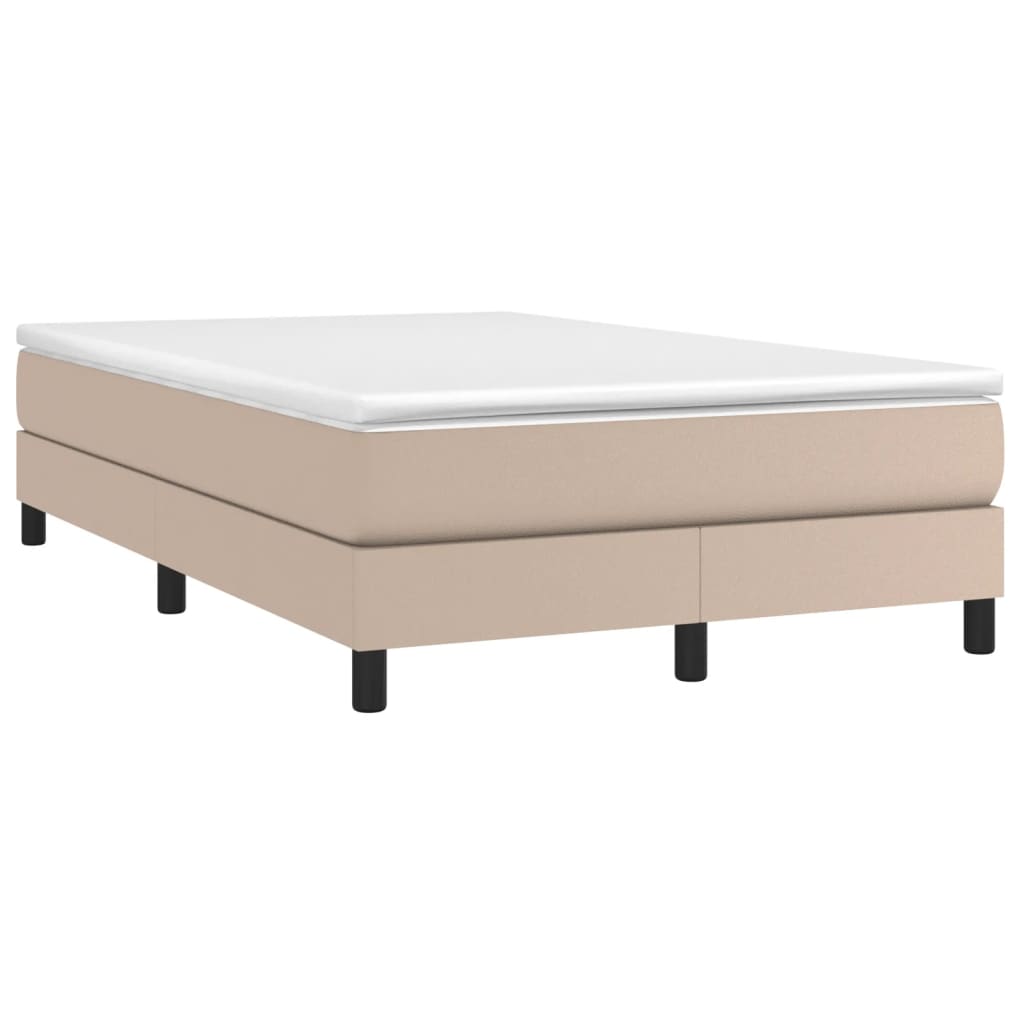 Boxspring met matras kunstleer cappuccinokleurig 120x200 cm is nu te koop bij PeponiXL, paradijselijk wonen!