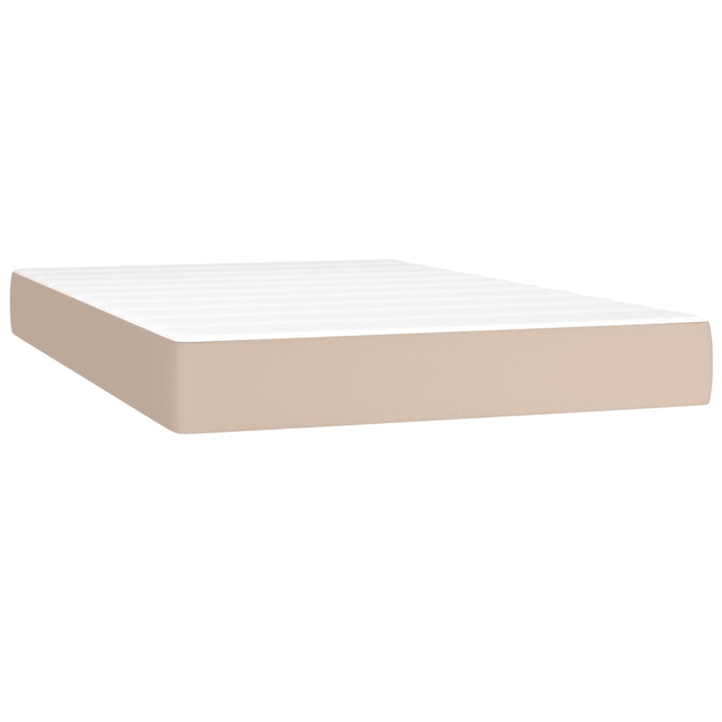 Boxspring met matras kunstleer cappuccinokleurig 120x200 cm is nu te koop bij PeponiXL, paradijselijk wonen!