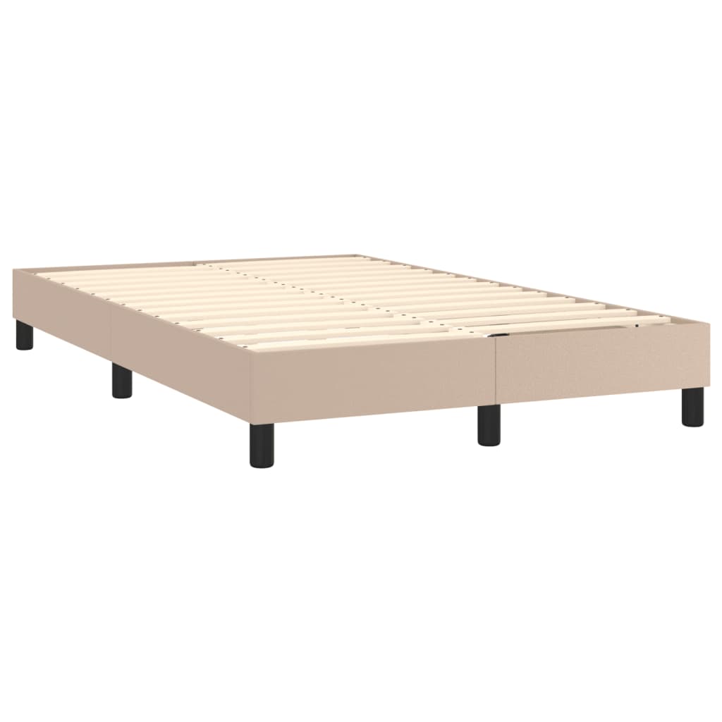 Boxspring met matras kunstleer cappuccinokleurig 120x200 cm is nu te koop bij PeponiXL, paradijselijk wonen!