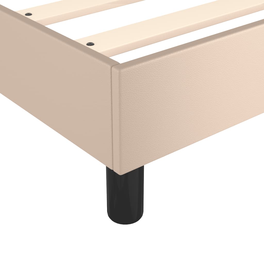 Boxspring met matras kunstleer cappuccinokleurig 120x200 cm is nu te koop bij PeponiXL, paradijselijk wonen!