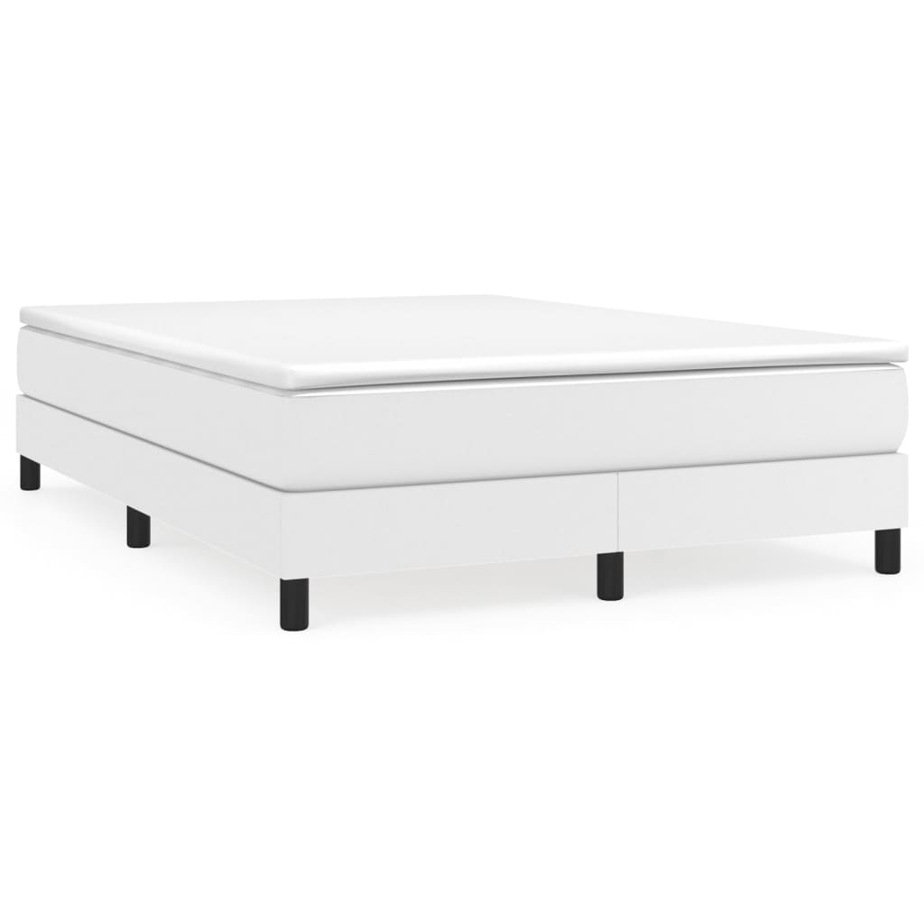 Boxspring met matras kunstleer wit 140x190 cm is nu te koop bij PeponiXL, paradijselijk wonen!