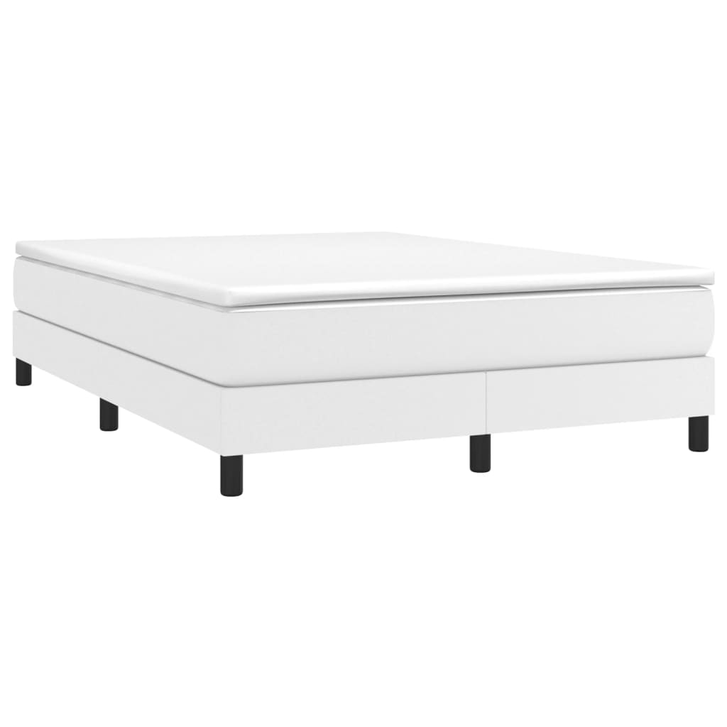 Boxspring met matras kunstleer wit 140x190 cm is nu te koop bij PeponiXL, paradijselijk wonen!