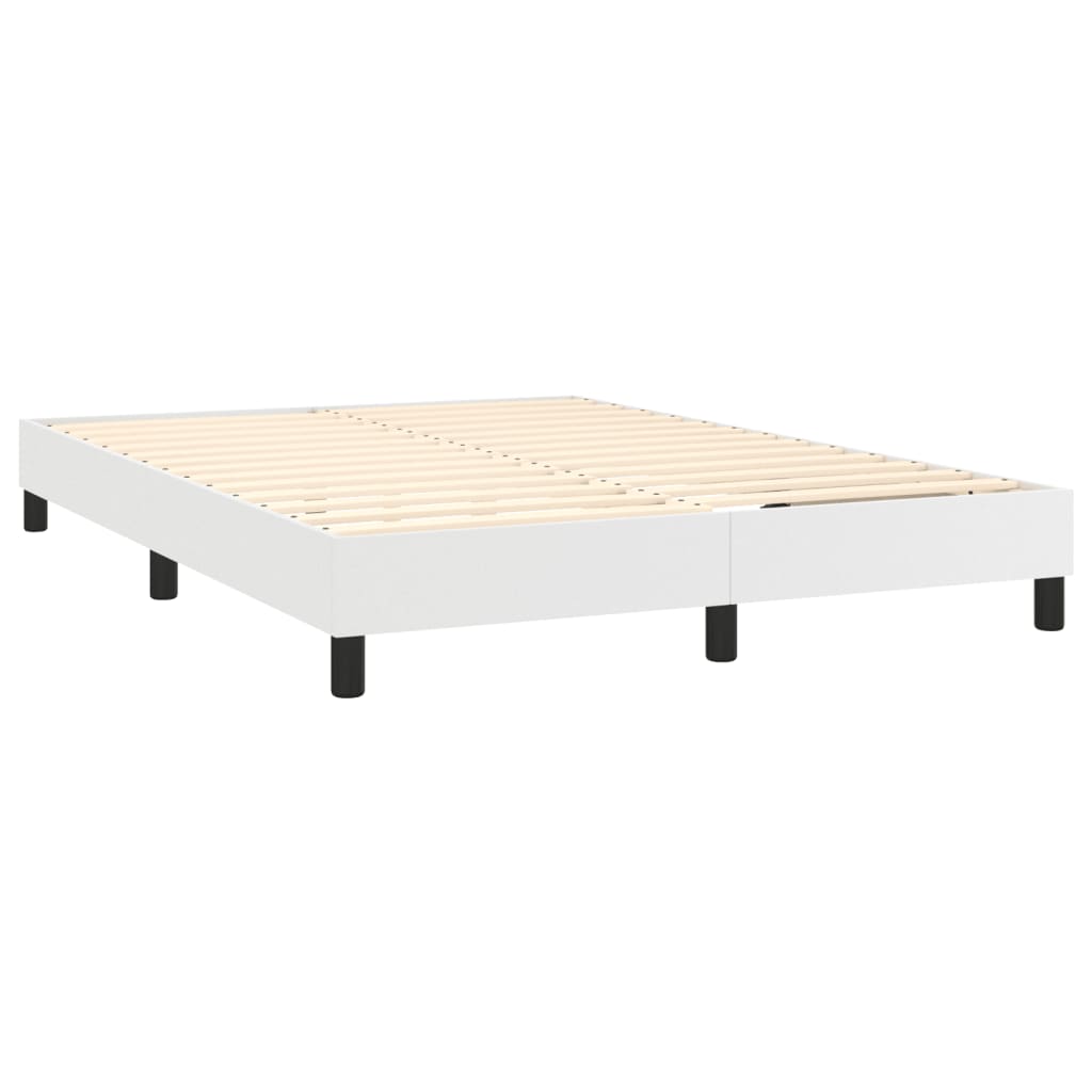Boxspring met matras kunstleer wit 140x190 cm is nu te koop bij PeponiXL, paradijselijk wonen!