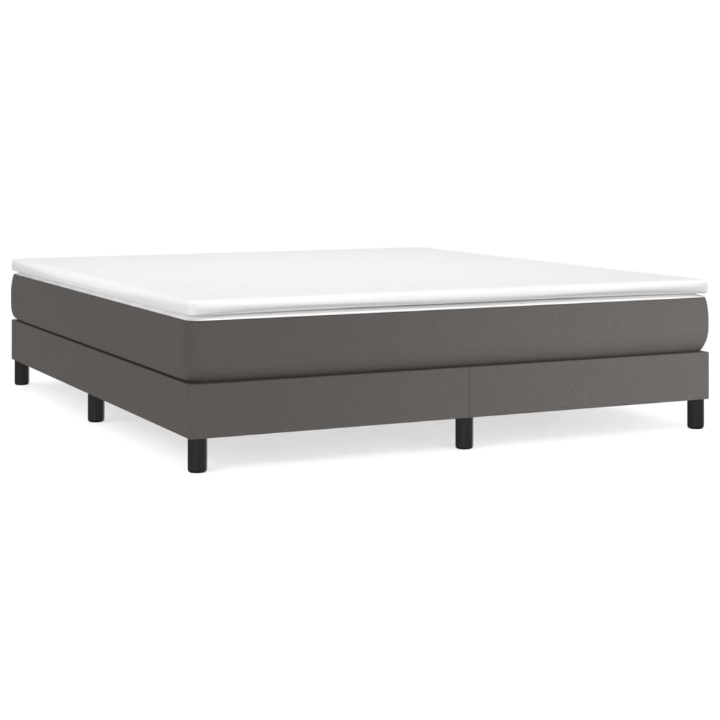 Boxspring met matras kunstleer grijs 160x200 cm is nu te koop bij PeponiXL, paradijselijk wonen!