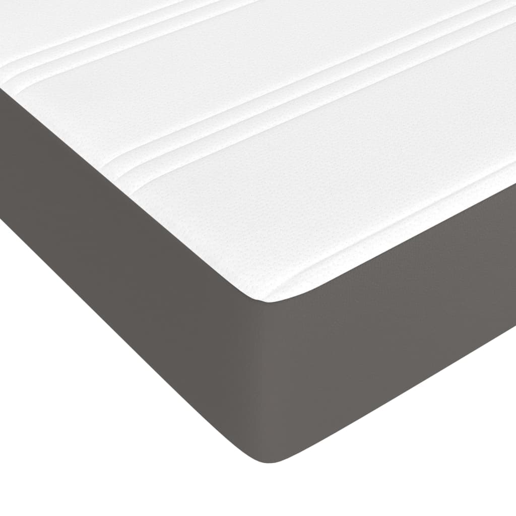 Boxspring met matras kunstleer grijs 160x200 cm is nu te koop bij PeponiXL, paradijselijk wonen!