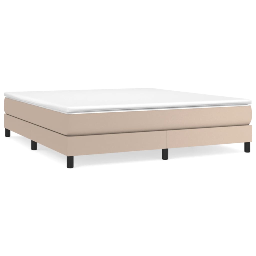 Boxspring met matras kunstleer cappuccinokleurig 160x200 cm is nu te koop bij PeponiXL, paradijselijk wonen!