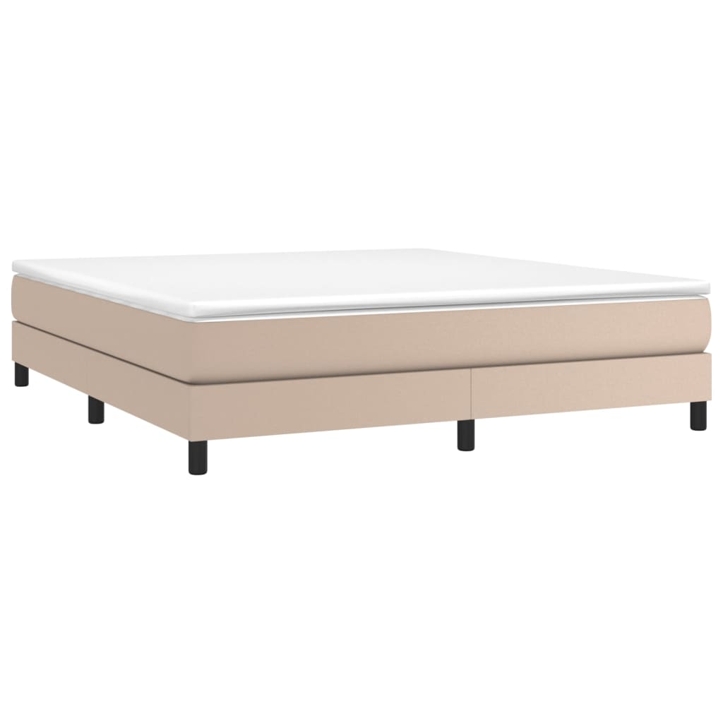 Boxspring met matras kunstleer cappuccinokleurig 160x200 cm is nu te koop bij PeponiXL, paradijselijk wonen!