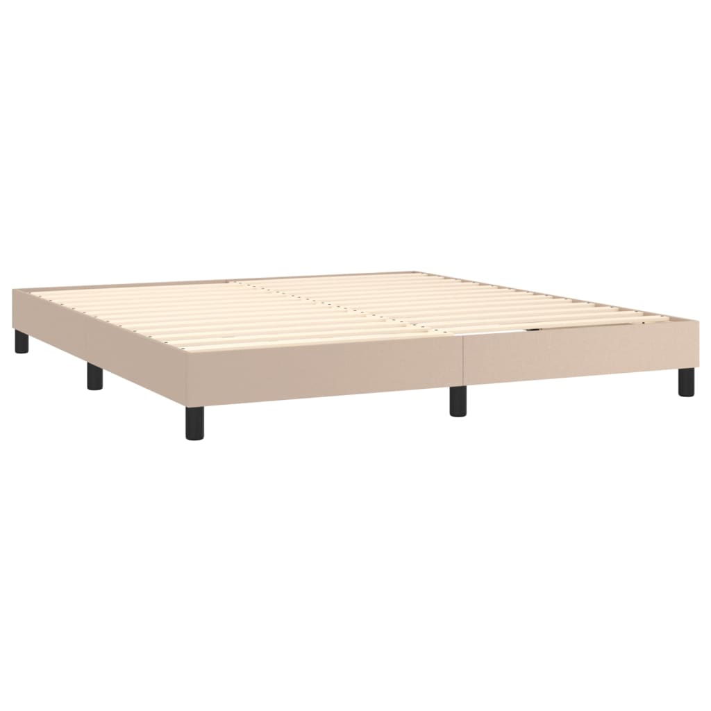 Boxspring met matras kunstleer cappuccinokleurig 160x200 cm is nu te koop bij PeponiXL, paradijselijk wonen!