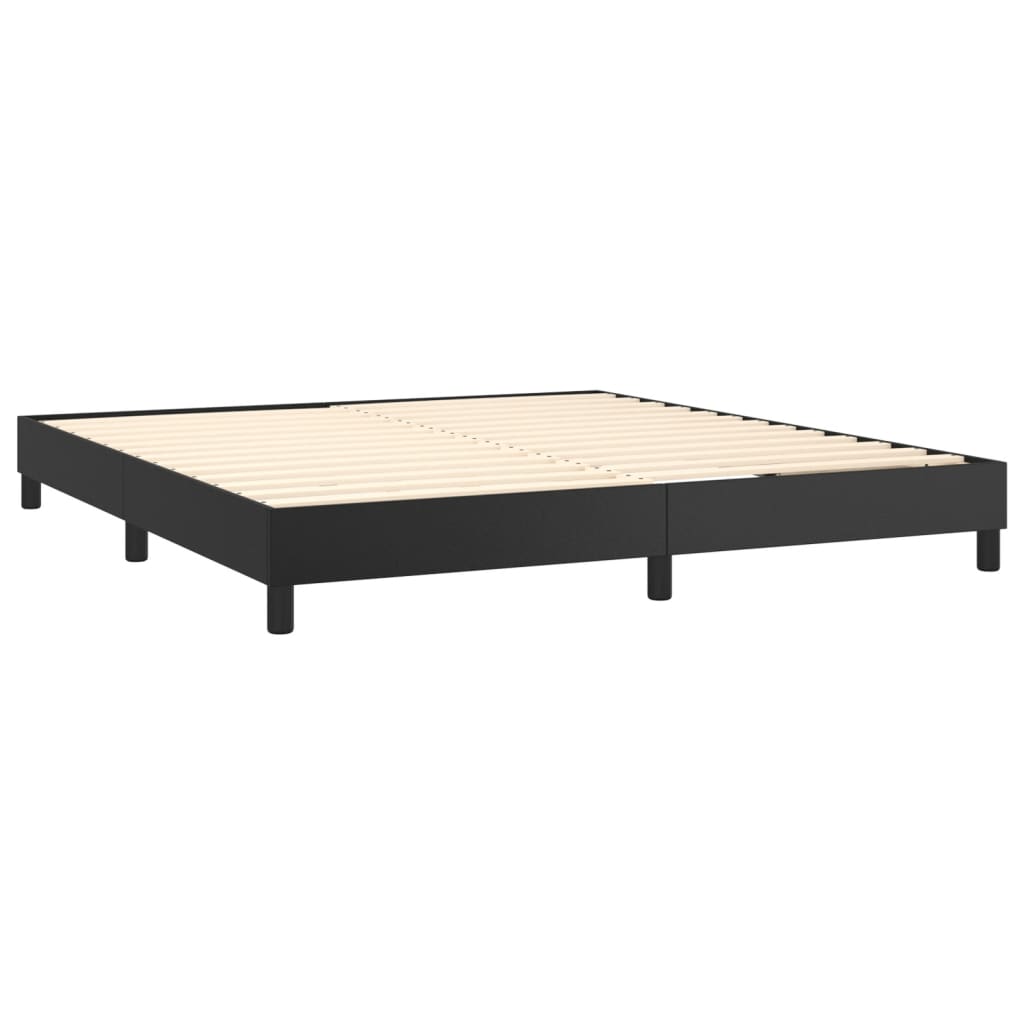 Boxspring met matras kunstleer zwart 180x200 cm is nu te koop bij PeponiXL, paradijselijk wonen!