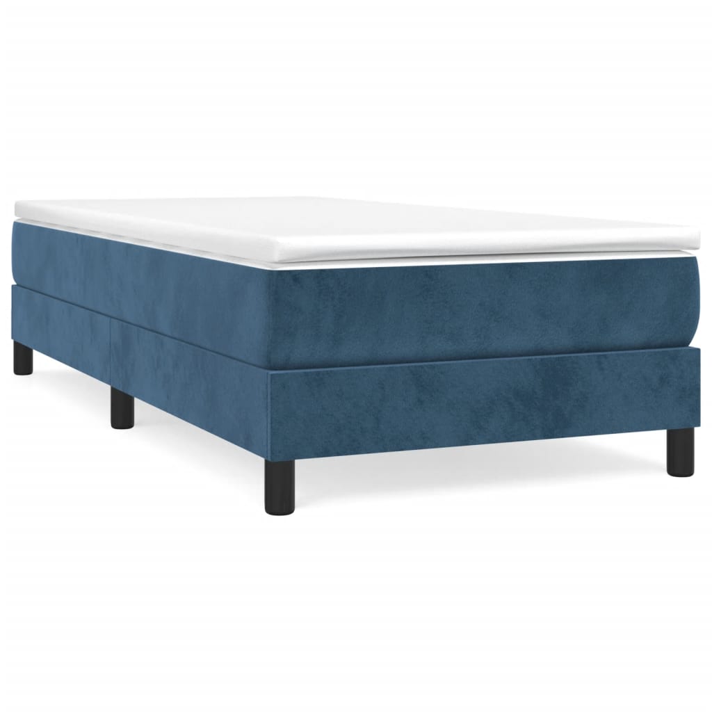 Boxspring met matras fluweel donkerblauw 90x190 cm is nu te koop bij PeponiXL, paradijselijk wonen!