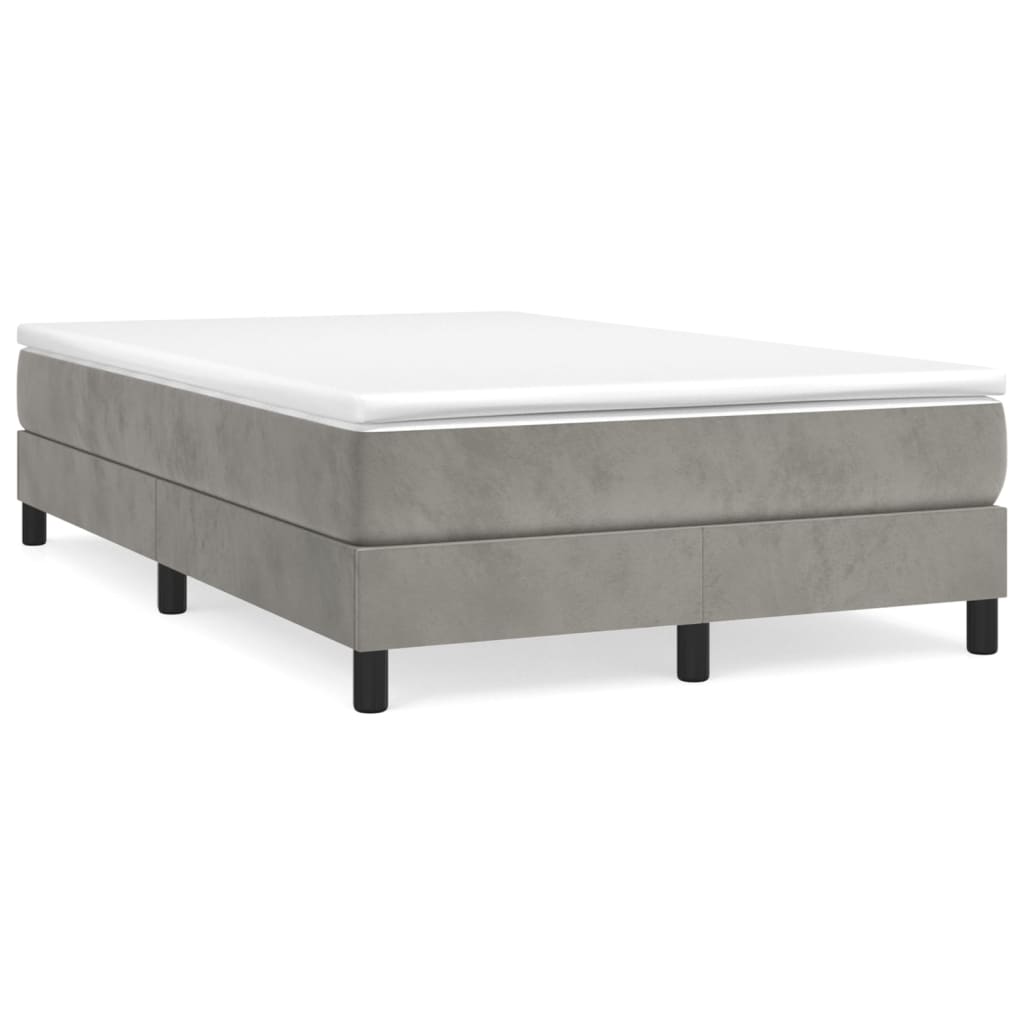 Boxspring met matras fluweel lichtgrijs 120x200 cm is nu te koop bij PeponiXL, paradijselijk wonen!