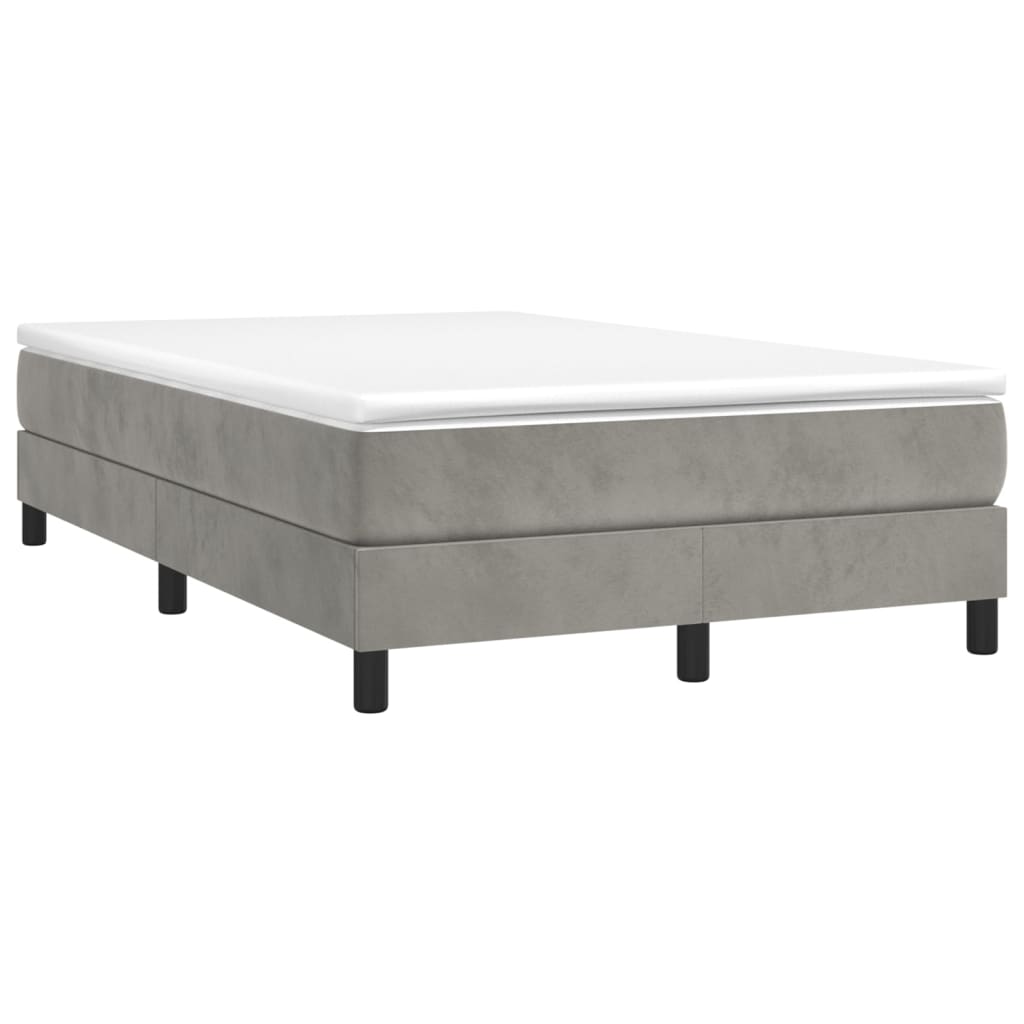 Boxspring met matras fluweel lichtgrijs 120x200 cm is nu te koop bij PeponiXL, paradijselijk wonen!