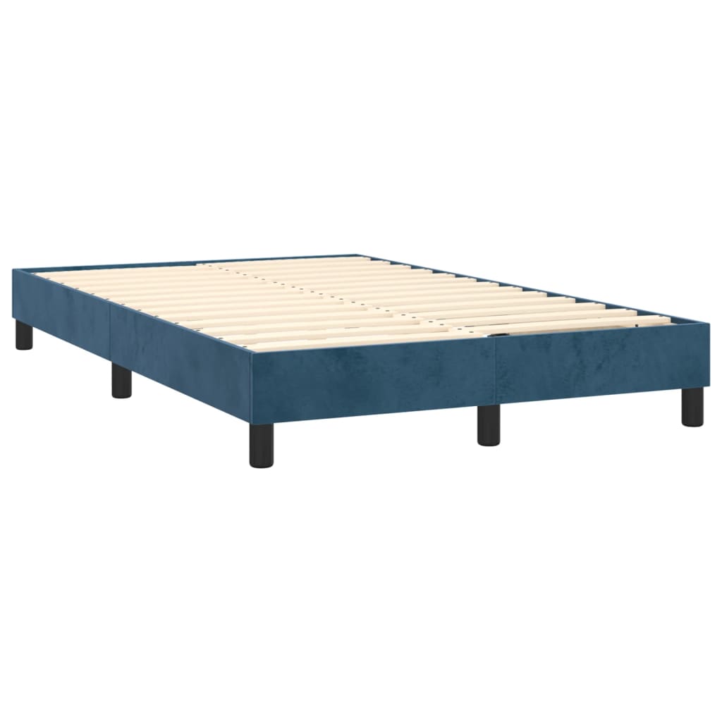 Boxspring met matras fluweel donkerblauw 120x200 cm is nu te koop bij PeponiXL, paradijselijk wonen!