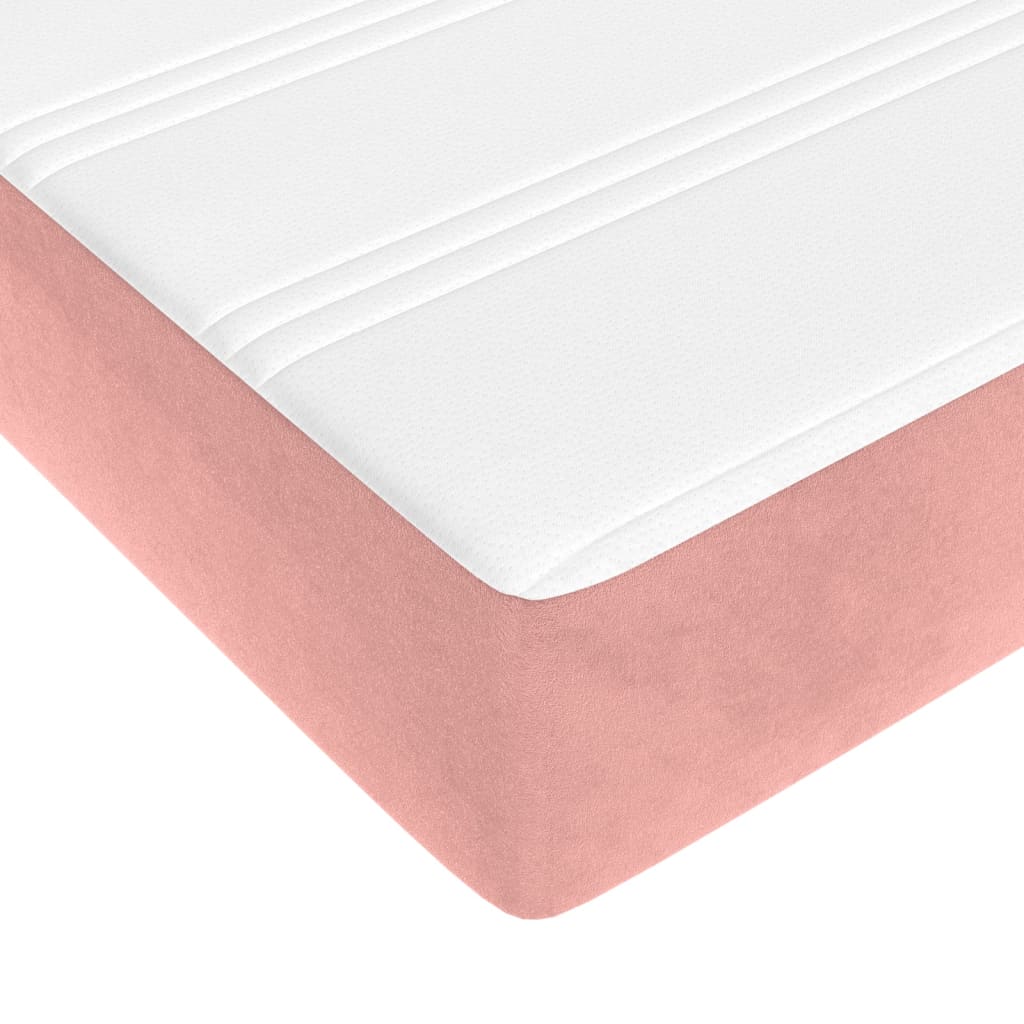 Boxspring met matras fluweel roze 120x200 cm is nu te koop bij PeponiXL, paradijselijk wonen!
