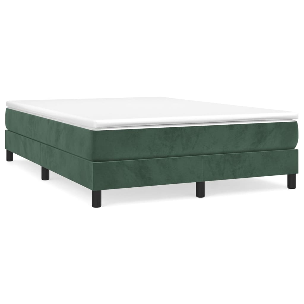 Boxspring met matras fluweel donkergroen 140x190 cm is nu te koop bij PeponiXL, paradijselijk wonen!