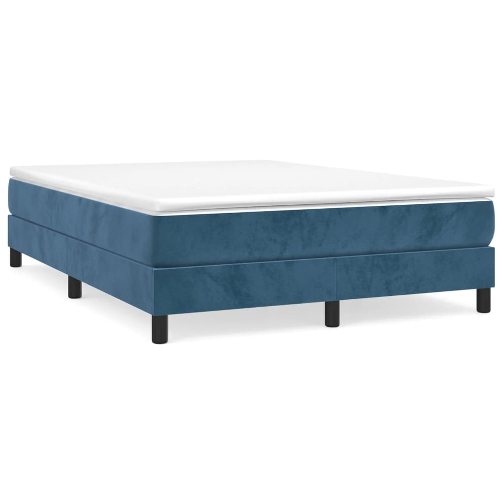 Boxspring met matras fluweel donkerblauw 140x200 cm is nu te koop bij PeponiXL, paradijselijk wonen!