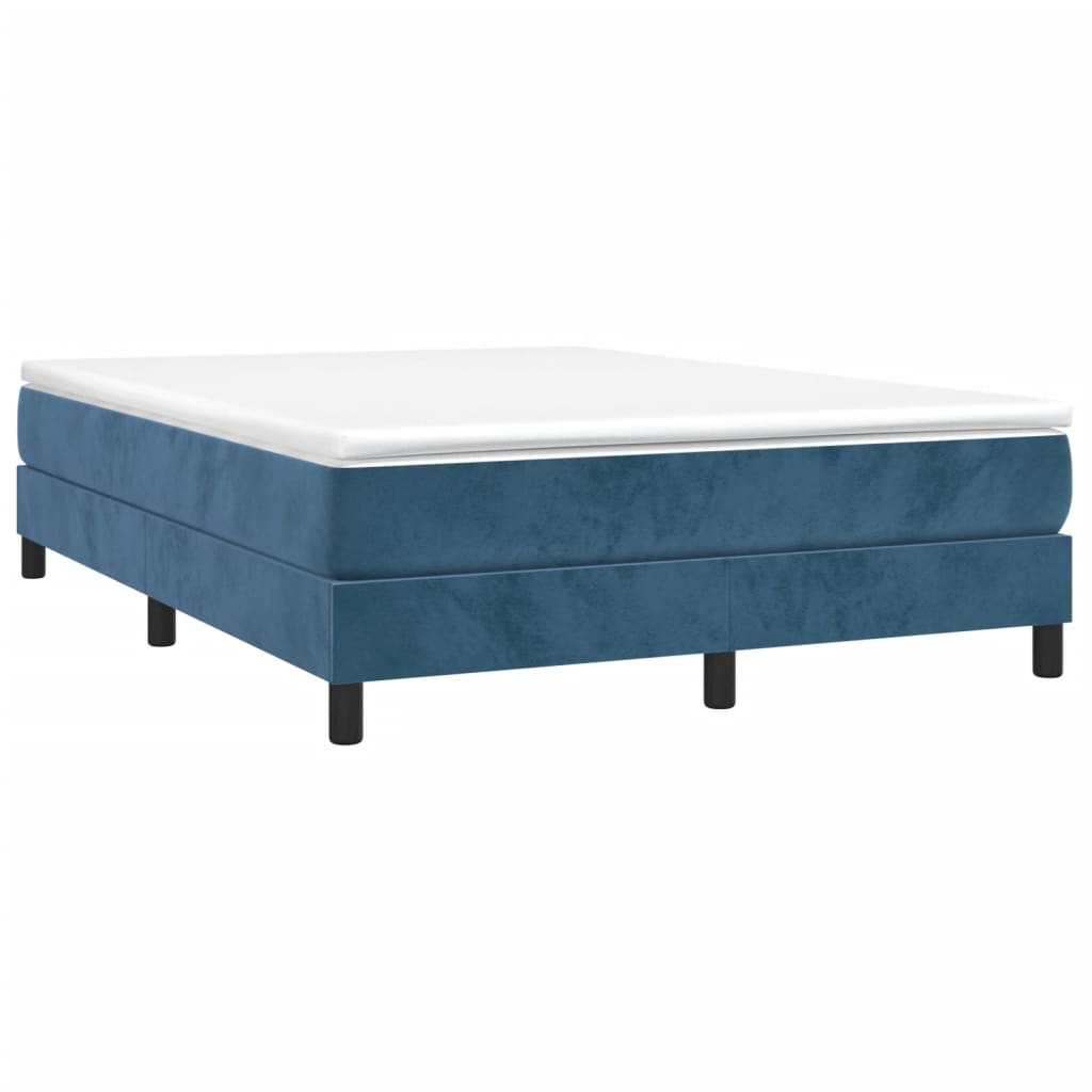 Boxspring met matras fluweel donkerblauw 140x200 cm is nu te koop bij PeponiXL, paradijselijk wonen!
