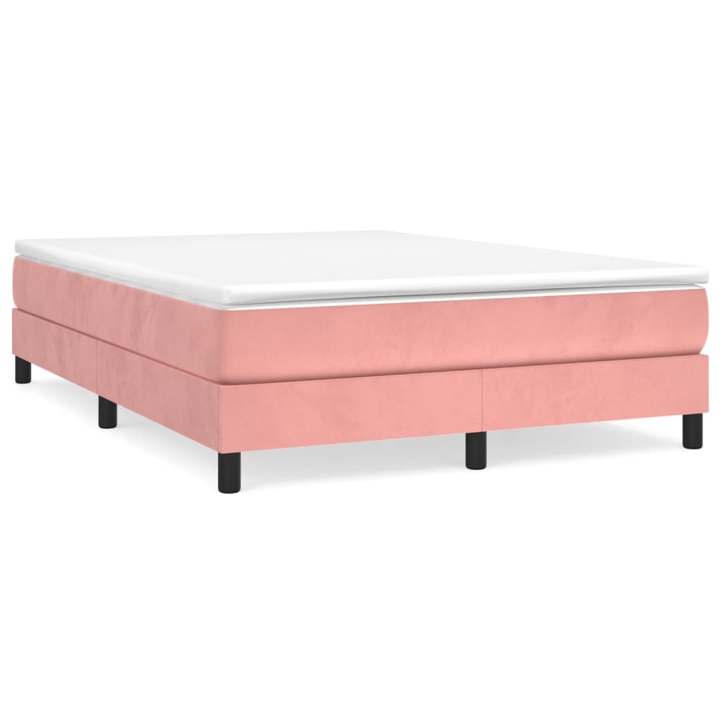 Boxspring met matras fluweel roze 140x200 cm is nu te koop bij PeponiXL, paradijselijk wonen!