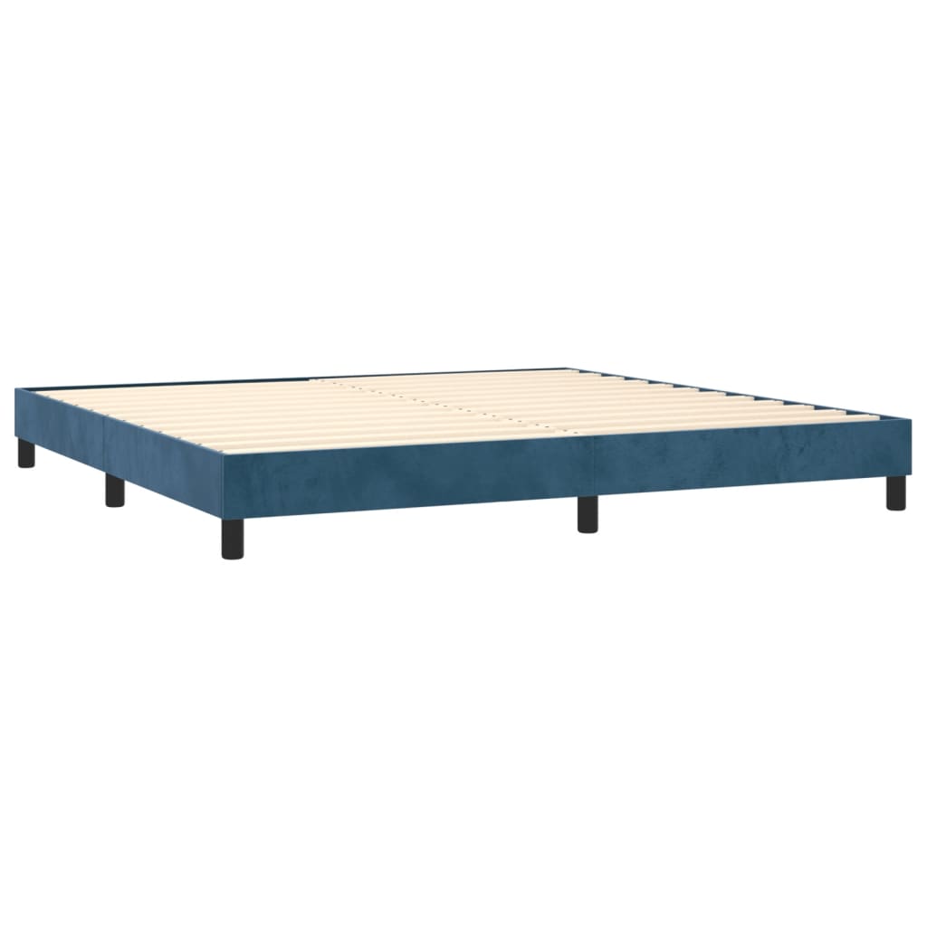 Boxspring met matras fluweel donkerblauw 200x200 cm is nu te koop bij PeponiXL, paradijselijk wonen!