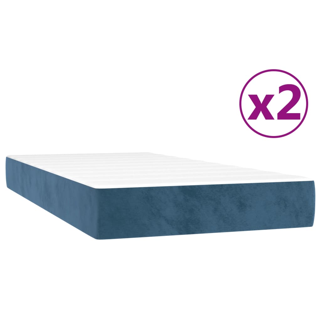 Boxspring met matras fluweel donkerblauw 200x200 cm is nu te koop bij PeponiXL, paradijselijk wonen!