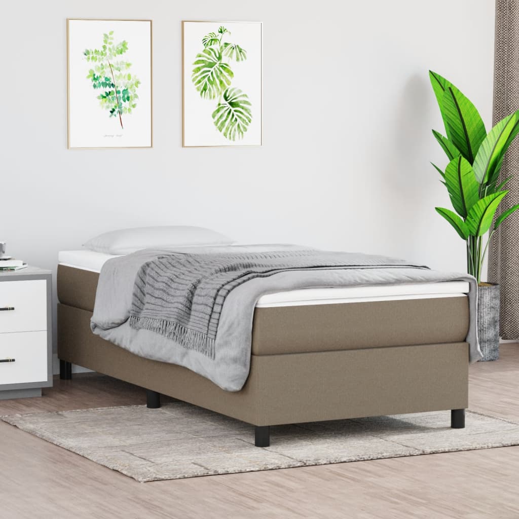 Boxspring met matras stof taupe 80x200 cm is nu te koop bij PeponiXL, paradijselijk wonen!