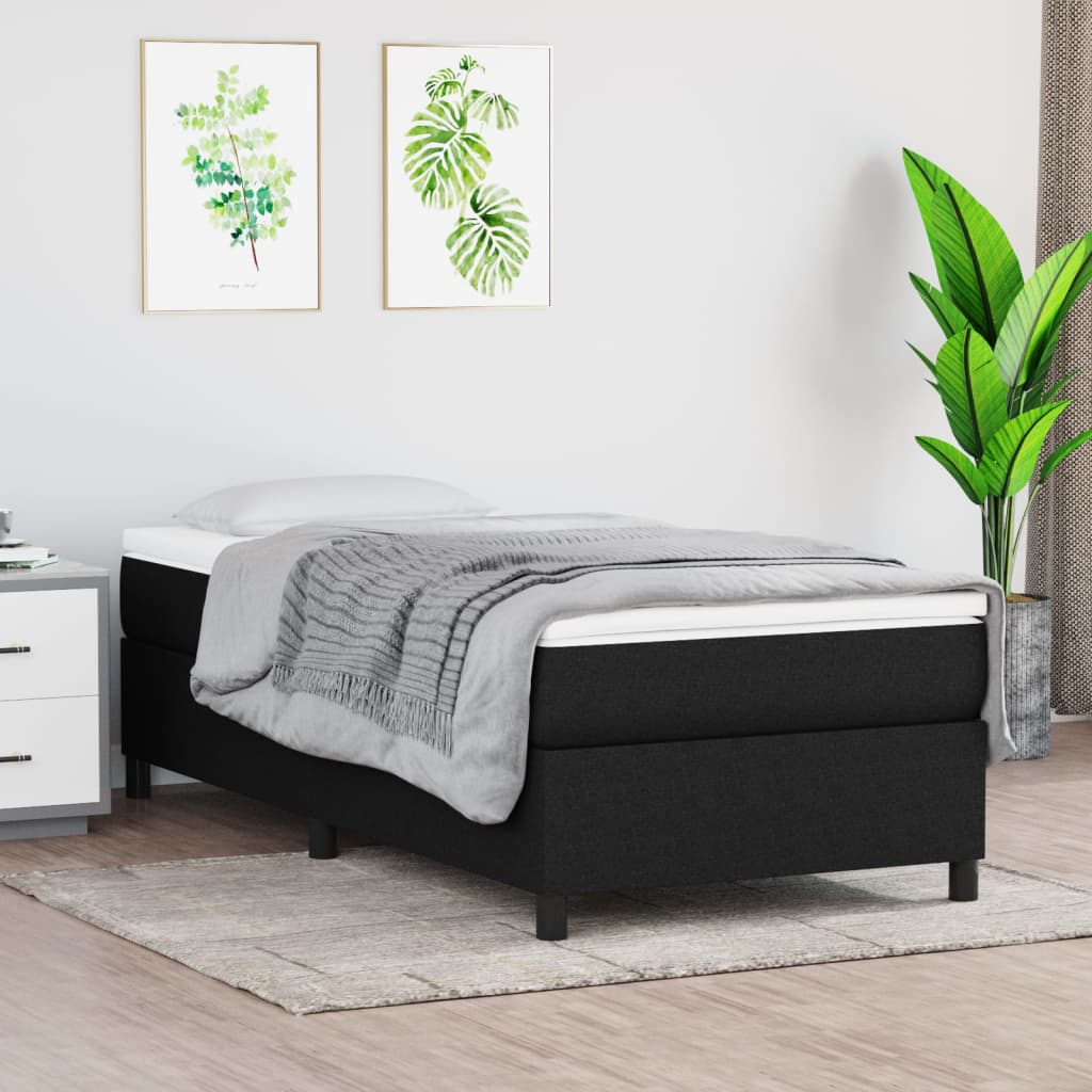 Boxspring met matras stof zwart 90x190 cm is nu te koop bij PeponiXL, paradijselijk wonen!