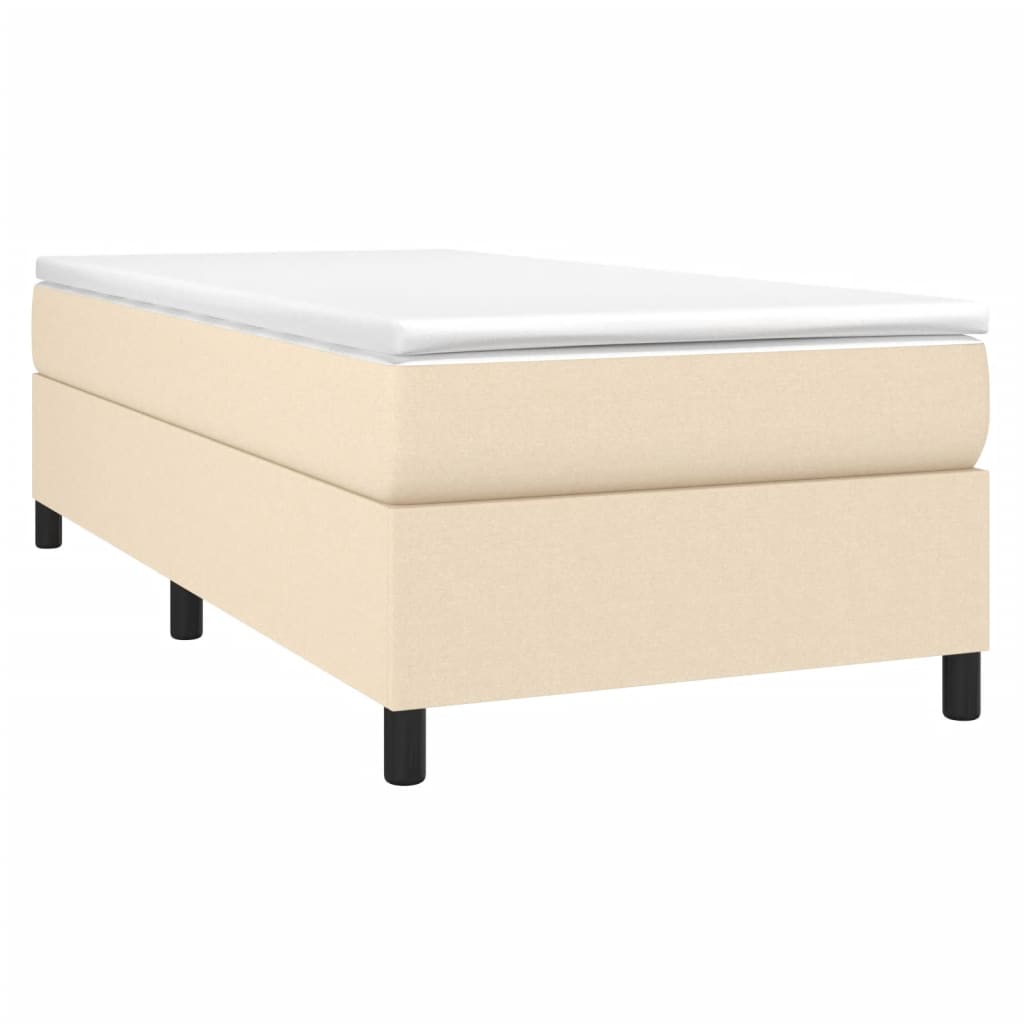Boxspring met matras stof crèmekleurig 90x190 cm is nu te koop bij PeponiXL, paradijselijk wonen!