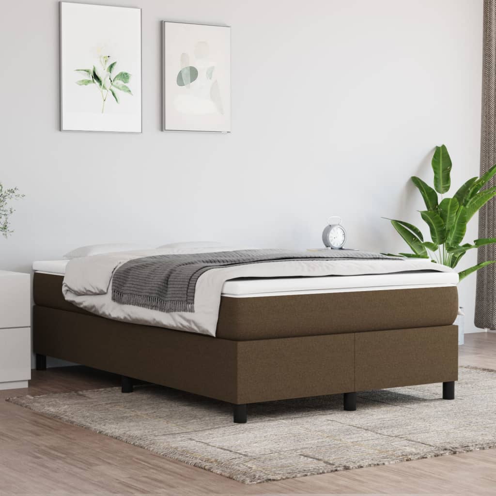 Boxspring met matras stof donkerbruin 120x200 cm is nu te koop bij PeponiXL, paradijselijk wonen!