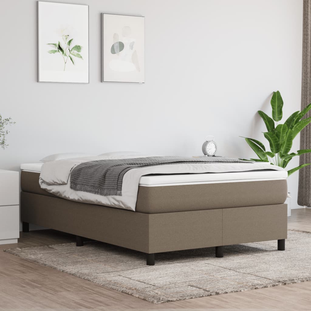 Boxspring met matras stof taupe 120x200 cm is nu te koop bij PeponiXL, paradijselijk wonen!