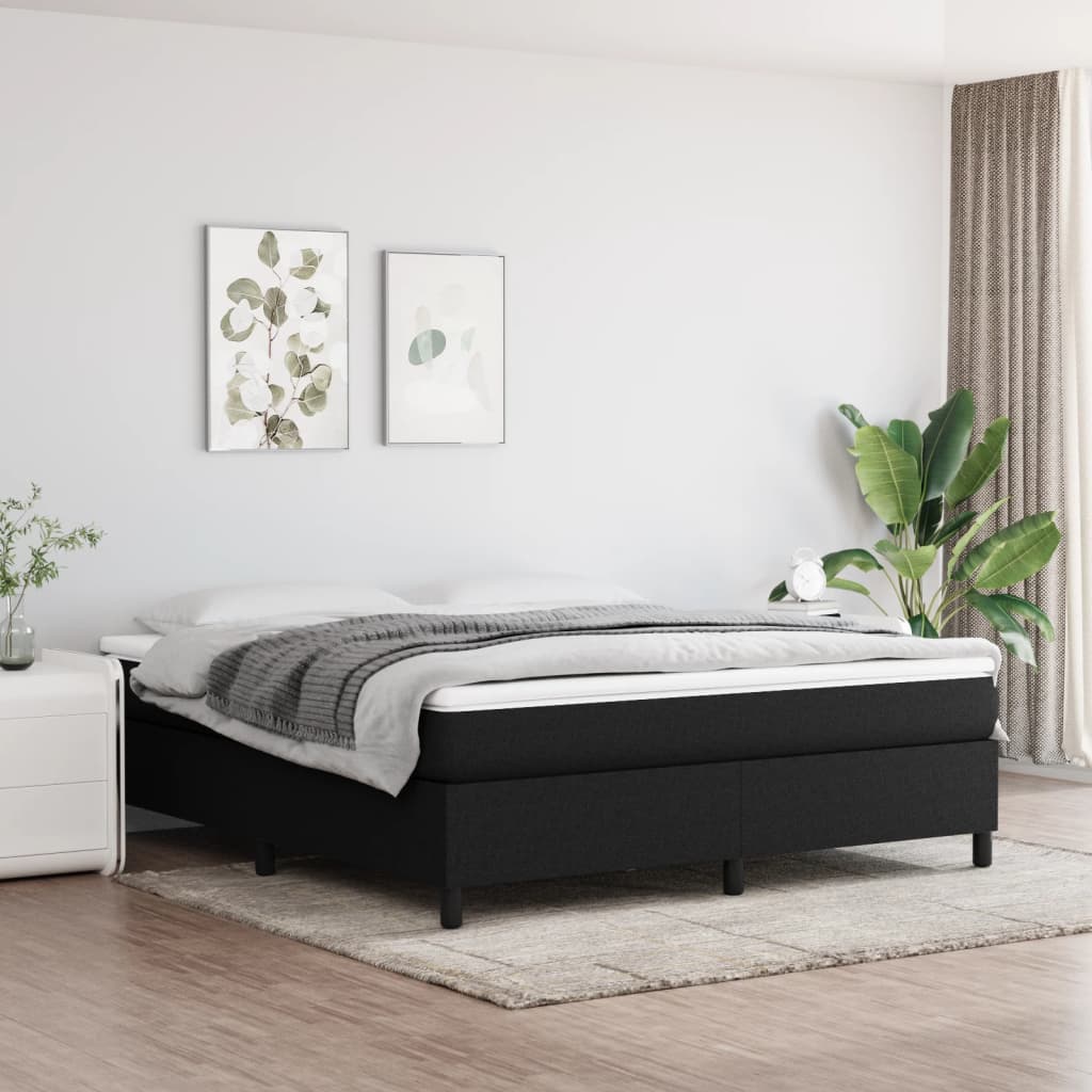 Boxspring met matras stof zwart 160x200 cm is nu te koop bij PeponiXL, paradijselijk wonen!