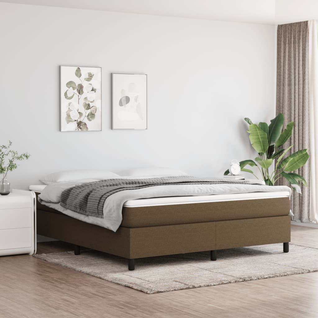 Boxspring met matras stof donkerbruin 160x200 cm is nu te koop bij PeponiXL, paradijselijk wonen!