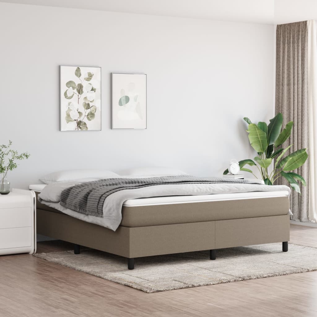 Boxspring met matras stof taupe 180x200 cm is nu te koop bij PeponiXL, paradijselijk wonen!