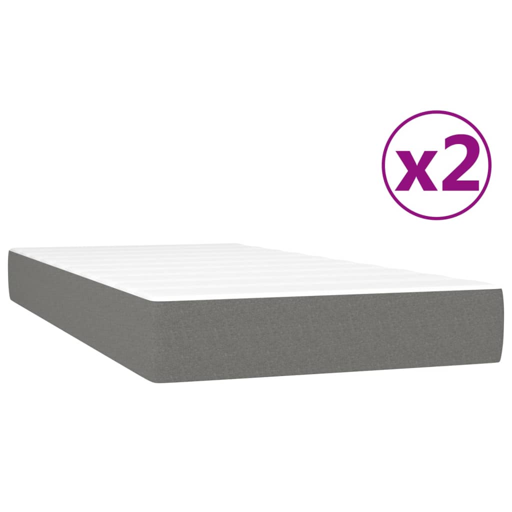 Boxspring met matras stof donkergrijs 200x200 cm is nu te koop bij PeponiXL, paradijselijk wonen!