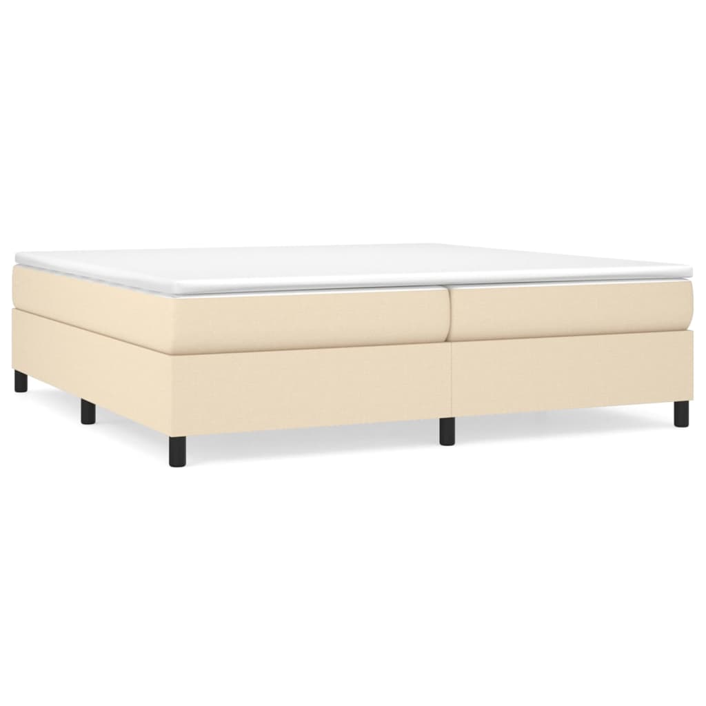 Boxspring met matras stof crèmekleurig 200x200 cm is nu te koop bij PeponiXL, paradijselijk wonen!