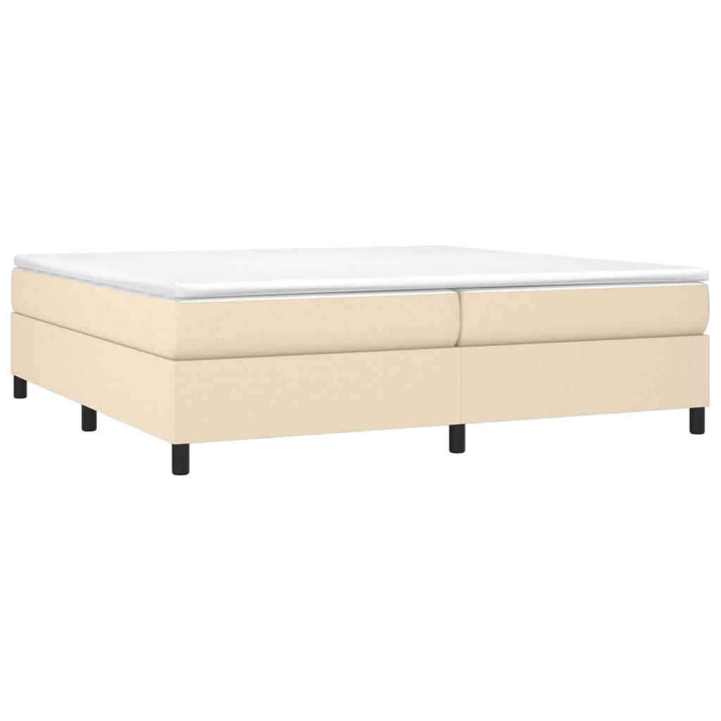 Boxspring met matras stof crèmekleurig 200x200 cm is nu te koop bij PeponiXL, paradijselijk wonen!