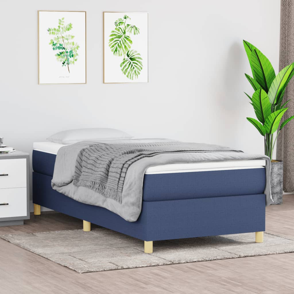 Boxspring met matras stof blauw 80x200 cm is nu te koop bij PeponiXL, paradijselijk wonen!
